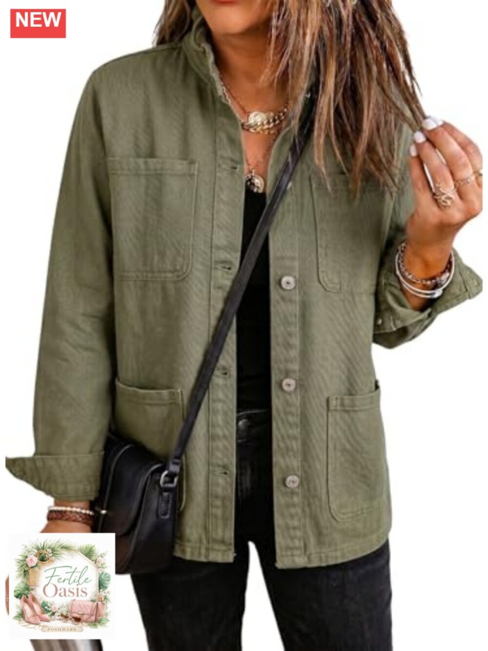 Women's Ruffled Jean Jacket Oversized Denim Coat